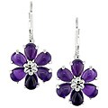Sterling Silver and Amethyst Flower Earrings (Case of 6)