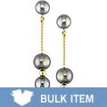 14k Gold Black Cultured Freshwater Pearl Earrings (Case of 6)