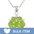 Sterling Silver Peridot Flower Necklace (Case of 3)