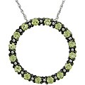 10k White Gold Peridot Diamond Circle Necklace (Case of 6)