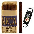 NICA Cognac Mini Cigars and Cigar Cutter (Set of 50 Cigars)