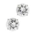 14k White Gold Round Cubic Zirconia Stud Earrings