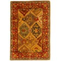 Hand-tufted Heritage Kerman Burgundy Wool Rug (2' x 3')