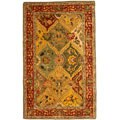 Hand-tufted Heritage Kerman Burgundy Wool Rug (3' x 5')