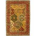 Hand-tufted Heritage Kerman Burgundy Wool Rug (4' x 6')