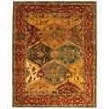 Hand-tufted Heritage Kerman Burgundy Wool Rug (7'6 x 9'6)
