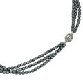 Three-strand Black Hematite and Silver Necklace
