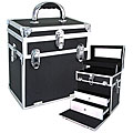 Black Two-in-one Cosmetic Case with Drawers