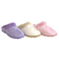 Fireside Casuals Faux Suede Memory Foam Clog with Faux Fur Lining