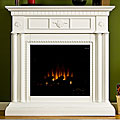 Huntington White Electric Fireplace