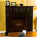 Avalon Satin Black Electric Fireplace