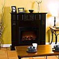 Avalon Satin Black Electric Fireplace with Remote