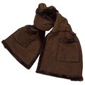Burberry Brown Shearling Wrap with Two Pockets