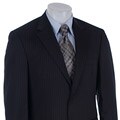 Andrew Fezza Men's Navy Stripe Wool 2-Button Suit