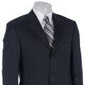 Andrew Fezza Men's Navy Tonal Stripe Wool 3-button Suit