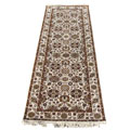 Indo-Mahal Hand-knotted Ivory Rug (4' x 12')