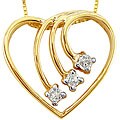 10k Yellow Gold 1/6ct TDW Diamond Cross Necklace