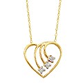 10k Yellow Gold 1/6ct TDW Diamond Heart Necklace (J-K,I2-I3)