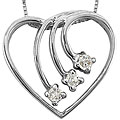 10k White Gold 1/6ct TDW Diamond Cross Necklace