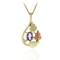 Gold over Sterling Silver Leaf Amethyst Pendant