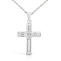 18k White Gold 2 1/2ct TDW Diamond Cross Necklace