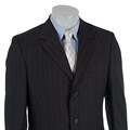Adolfo Men's Grey Striped 3-button Wool Suit