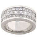 Platinum 3 1/8ct TDW Princess-cut Diamond Ring