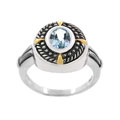 Sterling Silver Blue Topaz Oxidized Ring