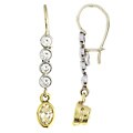 Platinum and 18k Gold 7/8ct TDW Diamond Earrings
