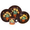 English Sunflower Hand-painted 16-piece Dinner Set