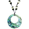 Nylon Abalone Circle Shell Necklace