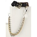 Dolce & Gabbana Leather Belt with Metal Chains