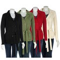 Stephanie Rogers Double-breasted Belted Sweater