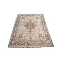 Indo Kashan Hand-knotted Ivory/ Navy Rug (8'3 x 11')