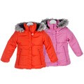 Scooter Brown Girl's Quilted Parka with Fur Hood