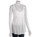 To The Max White Shirred Front Tank Top