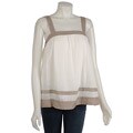 To The Max Beige Pleated Strap Cami Top