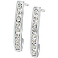 10k White Gold 1/2ct TDW Diamond J Hoop Earrings ( J-K,I2-I3 )