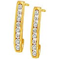 10k Yellow Gold 1/2ct TDW Diamond J Hoop Earrings ( J-K, I2-I3 )