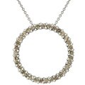 Sterling Silver 1ct TDW Champagne Diamond Circle Necklace