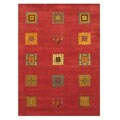 Hand-tufted Wool Red Kula Gabbeh Rug (7'9 x 9'9)