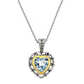 Sterling Silver Blue Topaz Heart Necklace