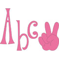 Cuttlebug Hippie Chick Alphabet Die Set
