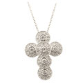 14k White Gold 1ct TDW Diamond Cross Necklace