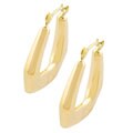 14k Yellow Gold Beveled Hoop Earrings