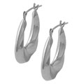 14k White Gold Abstract Hoop Earrings