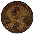Hand-tufted Heritage Blue/ Red Bakhtiari Wool Rug (6' Round)