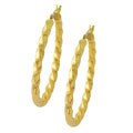 14k Yellow Gold Large Round Twist Hoop Earrings