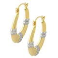 14k Two-tone Gold Fancy Hoop Earrings