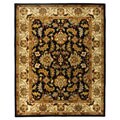 Heritage Black/ Ivory Kashan Wool Rug (9'6 x 13'6)
